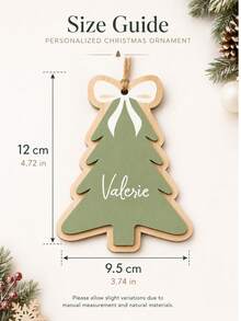 Custom Christmas Tree Wooden Plaque, Personalized Gift Decor, Farmhouse Holiday Ornament, Customized Name Tag For Xmas Tree, Customizable Present Decoration, Festive Home Hanging Sign, Christmas Gift For Family, Christmas Ornament, Living Room Decor - Style a - View 6