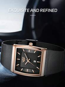 Foxbox LIGE Men's Fashion Luxury High-End Brand Watch, Stainless Steel Band Quartz Watch, Waterproof, Daily Wear, Luminous Dial, Men's Watch - Silver - View 4