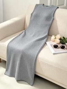 Women Sweater Dresses - Grey - View 1