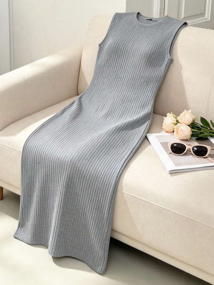 Women Sweater Dresses - Grey - View 1