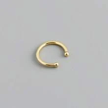 1 Pc Minimalist Sleek S925 Sterling Silver Hypoallergenic Smooth C‑Shape Ear Cuff For Women, Daily Dating Birthday Party Wear With Gift Box - C-shaped Ear Cuff (Single) - View 10