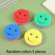 Heart-Shaped Smiling Face Multi-Functional Double-Layer Temperature-Sensitive Frosted Sponge. Cute And Practical, With Powerful Cleaning Ability, Double-Sided Kitchen Cleaning Sponge - Temperature-Sensitive And Non-Scratch, Suitable For Cleaning Tableware And More, Multi-Sided Design, Suitable For Modern Kitchen Sink Use, Can Be Used For Dishwashing, Suitable For Home Kitchen, Restaurant And Various Kitchen Utensils And Household Items. - A - View 10