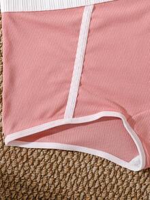 4pcs/Set Women's Solid Color Sporty Style Comfortable Sexy Boxer Briefs - Multicolor - View 4