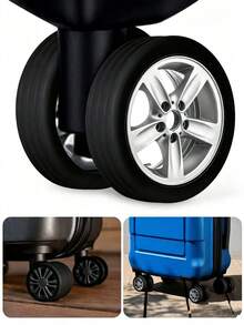 Multi-Color Silicone Universal Caster Wheel Protective Covers, Compatible With Luggage And Office Chair Casters, Quiet Noise Reduction, Anti-Wear, Easy Installation And Portable Storage, Protects Wheels From Bumps And Damage, Dual Use For Travel And Home Office, Practical Travel Accessory - Multicolor - View 6