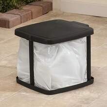1pc Foldable Plastic Trash Can | Adjustable Height Portable Trash Bag Holder | Rectangular No Power Required Outdoor Kitchen Trash Can | Multi-Functional Telescopic Trash Bag Holder - Multicolor - View 7