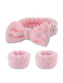 6-Piece Facial Headband And Wristband Set, Suitable For Spa, Makeup, And Skincare Washing, Valentine's Day Gift, Best Gift For Women, Convenient Travel, Home Use, Wedding Gift - Multicolor - View 10