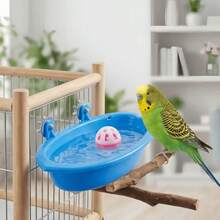 With Random Color Balls, Can Be Used As Bird Bath, Water Bowl, Hanging Bird Bath, Toy, Pet Parrot Cage, Parrot Accessory, Shower, Parrot, Parrot Shower Box, Feeding Rack, Tray, Bird Cage Accessory - Style A - View 2