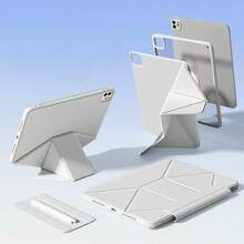 Dynamic Folio 磁吸支架保護殼，適用 iPad Pro 13/11 2025 M5 A3362 A3359、2023/2022/2024 M4，適用 iPad Air 13/11 2026 (M4)，適用 iPad A17 11代/10代、Mini A17 6 2024/2022、M2 Pro 12.9 4代/5代/6代，超薄設計，20+種觀看角度，自動喚醒/睡眠 - 灰色 - 查看 3