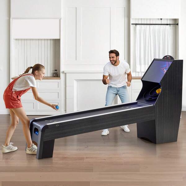 9' Roll And Score Classic Arcade Game Table, Skee Ball Arcade, With LED Electronic Scorer & Track Lighting, Sound, Automatic Ball Return, Home Recreation Game Room, 4 Balls Included