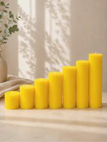 1pc Yellow Gear Shaped Smokeless Soy Wax Decorative Candle, Home Decor, Wedding Party Banquet Tabletop Ornament, Create Romantic Atmosphere, Gift For Women - A - View 2