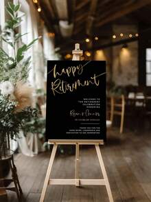 1pc-Black Style Personalized Poster, Retirement Party Welcome Sign, Customized Welcome Sign, Balloon Sign, 70th Birthday Poster, Printable Sign, Suitable For Any Age, Poster Printing, Fashionable Outdoor Poster Decoration, Fashionable Home Decor, Give Him A Unique Gift, Poster Printing Suitable For Any Age, Fashionable Outdoor Poster Decoration, Exquisite Fashion, Customized, Personalized And Unique. It Is An Ideal Gift And Also A Fashionable Home Decor. - Multicolor - View 4