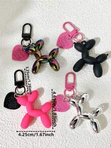 1pc Colorful Balloon Dog Keychain, Cute Backpack Key Ring, Handbag Key Chain, College Gothic Y2K Style Gift For Mother, Father, Graduation Season And Teacher - Multicolor - View 4