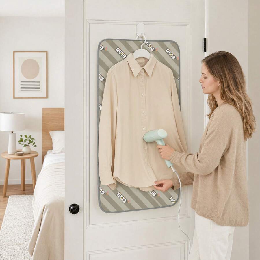 Foldable Portable Ironing Pad, Classic Diagonal Stripe Print Ironing Mat, Multi-Functional Hanging/Flat Dual-Use, Ironing Pad, Space-Saving Small Ironing Board Alternative, Suitable For Home And Travel Ironing Clothes