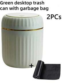 Mini Desktop Trash Can With Flip Lid, Prevents Odor Spread, Suitable For Storing Fruit Peels, Paper Scraps And Other Desktop Waste, Keeps Desktop Clean, Applicable For Bathroom, Home Desk, Coffee Table, Office, Living Room And Study - Multicolor - View 12