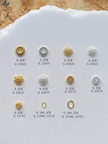 1 Pack Nail Art Alloy Decor Oval Spiral Metal 3D Embellishment - Multicolor - View 3