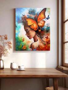 Beautiful Butterfly 40*50cm Artistic Personalized DIY Frameless Number Painting Set, Art Oil Painting Set, For Bedroom Decoration And Art Wall Decor, Simple And Fun Painting Method, No Painting Foundation Needed, Fulfill Your Painter Dream, Immerse Yourself In The World Of Colors, Every Stroke Is Self-Expression, Add Romance To Life, Best Gift For Family And Friends - Multicolor - View 5