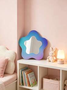 1pc Colorful Acrylic Mirror, Waterproof, Compact, Beautiful And Practical, Suitable For Bedroom, Room, Home, Children's Room, Nursery, Baby Baptism Decoration, Baby Gift - Multicolor - View 2