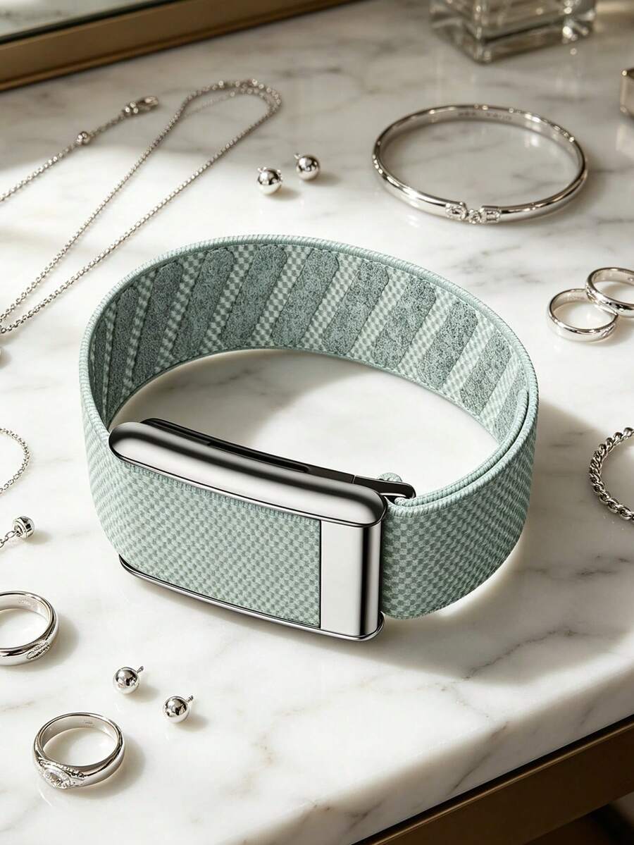 5.0 SuperKnit Luxe Watchband – Compatible With 5.0/MG – ECG Compatible, Performance Accessory For Health & Fitness Wearable – Premium Metals - Mint Green - View 1