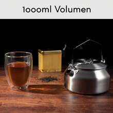Portable Stainless Steel Tea Kettle 16x15x10cm – Water Kettle For Balcony Morning Coffee, Reading Nook Tea Ritual In Home Office & Weekend Trip With Gas Stove In Car Trunk - Silver - View 3