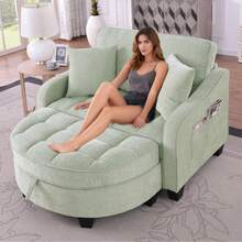 Sofa Cyan 1 Seat Made Of Eucalyptus For Living Room - 青色 1 人座 - 查看 7