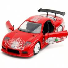 Jada Toys Fast & Furious Dom's Maz-Da RX-7 1:32 Die-Cast Vehicle, Model Mobil Sport JDM Merah, Koleksi Mobil Balap Ikonik dari Film, Mainan Mobil Pajangan Detail, Hadiah untuk Anak Laki-laki, Penggemar Balap, dan Kolektor - MultiWarna - View 3