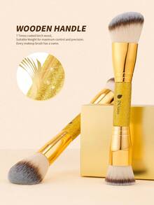 DUcare Golden 7-Piece Shimmer Multi-Functional Dual-Ended Makeup Brush Kit, All-In-One Foundation Powder Concealer Contour Eyeshadow Makeup Brush Collection, Crafted With Synthetic Fibers For A Flawless, Portable And Essential Beauty Brush Tool - Gold - View 5