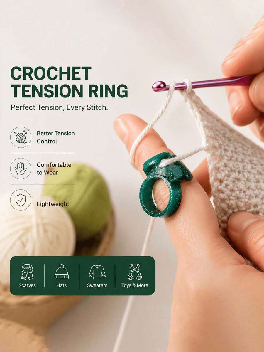 1/2 buah Alat Cincin Ajaib, Alat Bantu Kait Rajut Praktis, Aksesori Pembantu Merajut Buatan Tangan, Cocok untuk Kerajinan Rajut DIY, Perlengkapan Proyek Merajut Buatan Tangan, Ideal untuk Penggemar dan Pemula Merajut - Beraneka warna - View 1
