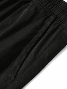 Men's Spring/Autumn New Drawstring Fashion Casual Sports Long Pants, Unisex, Suitable For Spring/Autumn - Black - View 7