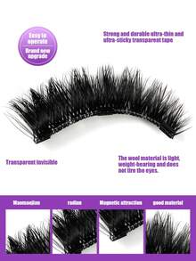 Magnetic Glue-Free Design, Portable Mirror Storage Box, Soft Curly Fur Texture, Comfortable To Wear, Reusable - View 5