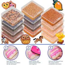 2.6mm Sundymot Fuse Beads, 3000PCS+ Brown G-Series Independent Packaging, With Small Square Box Storage, Anti-Spill, DIY Pendant Keychain, Jewelry Making Craft Materials, Graduation Season, Back To School, Christmas, Party Birthday Gift, Multi-Color 2.6mm Fuse Beads Bulk Refill Kit - 2.6mm Puzzle Beads - View 5