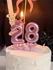 Shiny Birthday Candles Featuring Crown Designs-Perfect As Festive Decorations For Birthdays, Anniversaries And All Kinds Of Celebrations - Pink - View 3