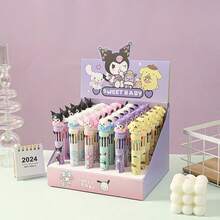 SANRIO 1 buah Pulpen Ballpoint Kartun 10 Warna, Pulpen Perencana Multi-Warna yang Dapat Diklik untuk Pelajar, Pulpen Stabilo dengan Nilai Estetika Tinggi, Untuk Pelajar, Pekerja Kantoran, Musim Kembali ke Sekolah, Hadiah untuk Teman Sekelas, Guru, Teman, Keluarga. - A - View 10
