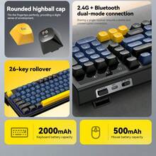 T-WOLF Gaming Keyboard And Mouse Set Wireless Bluetooth Dual Mode Keyboard Mouse RGB Backlit Custom Gaming 104-Key Keyboard 6-Button Wireless Backlit Mouse - View 4