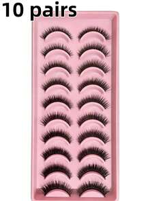 10 Pairs D Curl Thick & Dense False Eyelashes, Fine & Natural Faux Mink Lashes, Fluffy Criss-Cross Reusable Russian Lashes For Soft & Voluminous Look, Natural Makeup - View 13