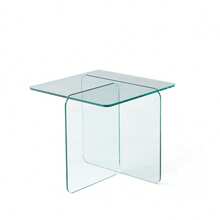 Tempered Clear Bent Glass SideTable, Transparent End Table, Sofa Table - 彩色 - 查看 3