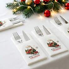 Christmas Party Western Dinner Tabletop Decor Disposable Napkins Christmas Cutlery Set XMAS Navada 2027 New Year For Home Christmas Decoration Merry Christmas - View 1
