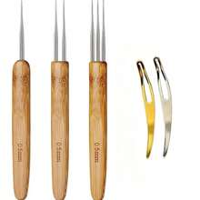 1/2/3 Hook Dreadlock Crochet Hooks, Bamboo Handle Dreadlock Needles, 0.75mm Hair Crochet Tools, Suitable For Dreadlocks, Braiding, Wig Making And Hair Extensions, 3pcs/Set, Halloween - View 10