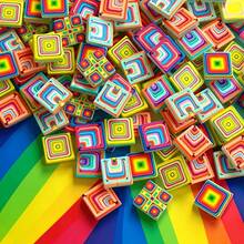 Bahan Mosaik Efek 3D Kaleidoskop Persegi 100/200g, Ubin Kaca Mosaik Multi-Pola Warna Gradien Dikirim Secara Acak, Cocok Untuk Dekorasi Rumah, Dinding, Kolam Renang, Inlay Tangga, Lanskap, Seni dan Kerajinan Tangan, Kerajinan Liontin Perhiasan - HFK-1 - View 4