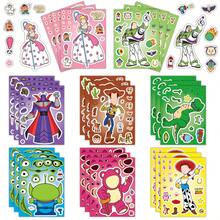 1set/8pcs Cartoon Style DIY Character Sticker Set, Multi-Design Mixed Puzzle Stickers, Desktop Holiday Decoration Display Kit, Multi-Purpose Party Game And Photo Booth Props, Perfect For Birthday Celebrations, Family Gatherings, Social Events, Holiday Parties, Cartoon Theme Parties, Scene Styling, Indoor Parties And Various Festival Celebrations - Multicolor - View 1