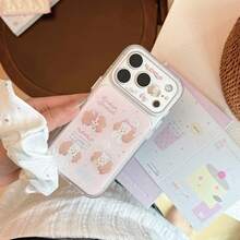 GUCADI Cute Puppy Illustration Phone Case Compatible With Iphone 17 Pro Max, 16, 15, Full Coverage Hard Shell With Soft Edges, Sweet, Girly, Creative, Geometric, Cartoon, Kawaii, Fresh, Niche, Ins Style - Pink - View 6