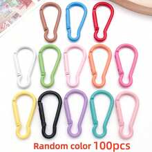 5/10/30/60/100pcs Candy Color Lobster Clasp Key Ring Spring Hook DIY Bag Keychain Jewelry Making Accessories Decoration - Multicolor - View 29