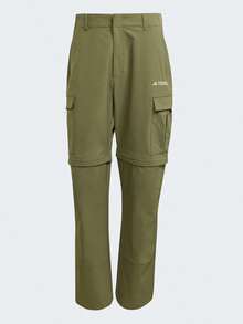 Adidas Spring/Autumn Men's Outdoor Cargo Pants, Detachable Shorts 2-In-1 Long Pants, Loose Fit Sports Casual Pants JD3485 - Rock Grey Olive Green - View 1