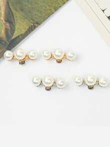 2pcs High Heel Shoe Accessories, Detachable Pearl Shoe Decor Accessories, Multi-Functional DIY Shoe Decor Accessories - Multicolor - View 3