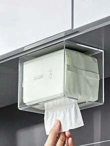 1pc Tissue Box Holder, Wet Wipe Storage Box, Wall-Mounted Facial Tissue Rack, Suitable For Living Room, Kitchen, Bathroom And Toilet, Daily Use, Perfect Holiday Gift For Women, Friends, Mothers, Boyfriends, Students, Mother's Day, Father's Day - Multicolor - View 3