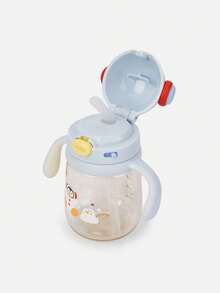 Balabala Botol Minum Anak Bentuk Penguin Lucu, Botol Minum Portabel dengan Sedotan untuk Balita - biru es - View 3