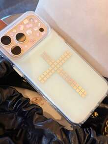 Premium Mint Green Cross Design Phone Case Compatible With Apple 17 Pro Max, 16, 15, Girly Style - Multicolor - View 3