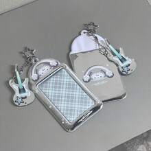 1套 Rock Bass 可愛貓咪卡夾 PVC 偶像 3英吋相片卡收納保護卡框包掛飾，高透明 PVC 材質，防水、防刮、耐磨、抗折，高清透明，搖滾風，韓系偶像 Ins 風格 - A - 查看 18