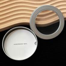 1PC/3PCS Exquisite Round Press On Nail Storage Display Box With Clear Window And Metal Iron Case, For Salon, Handmade Nails, Gift Packaging, And Travel - Silver - View 8