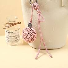New PU Mini Bag Charm, Versatile Handmade Woven Ball Keychain, Women's Bag Accessory Pendant - Multicolor - View 11