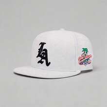 1 Pc Unisex Retro Letter Embroidered Fashionable Baseball Cap, Adjustable Design, Perfect For Outdoor Activities, Travel, And Running - Coconut LA Hip-hop - View 5